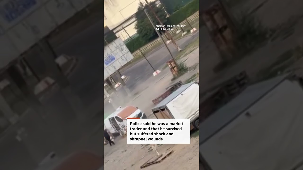 Russian drone hunts Ukrainian market vendor