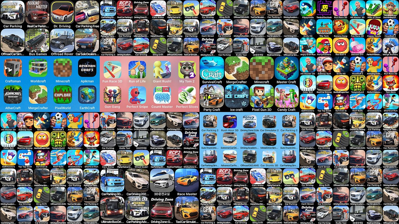 Car Extreme,Craftsman,Car Parking Multiplayer,Fun Race 3D,Subway Surf,Car Parking 3D,Minecraft