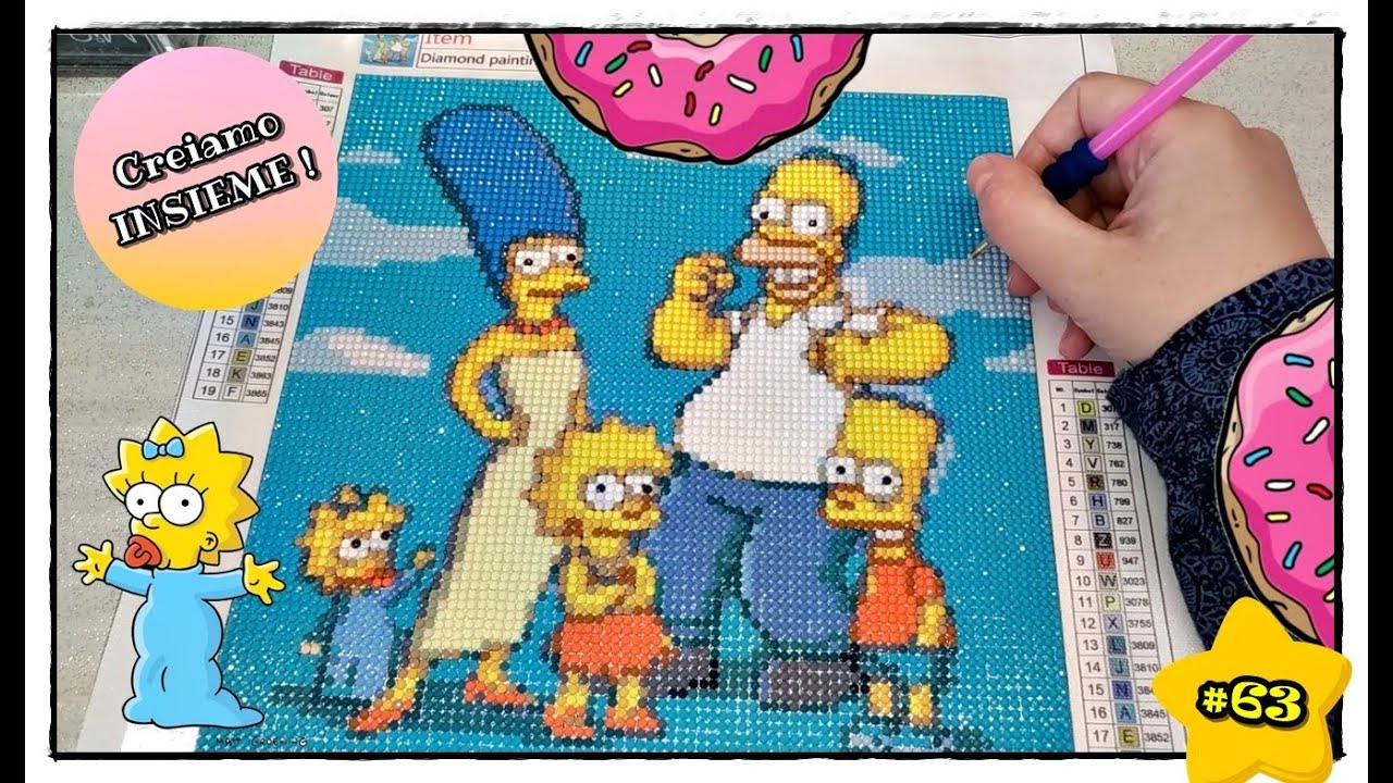 Realizzo una nuova TELA 'THE SIMPSONS' in Diamond painting 5D! 💛💎 Creiamo insieme #63 🎨 C &bull; Art