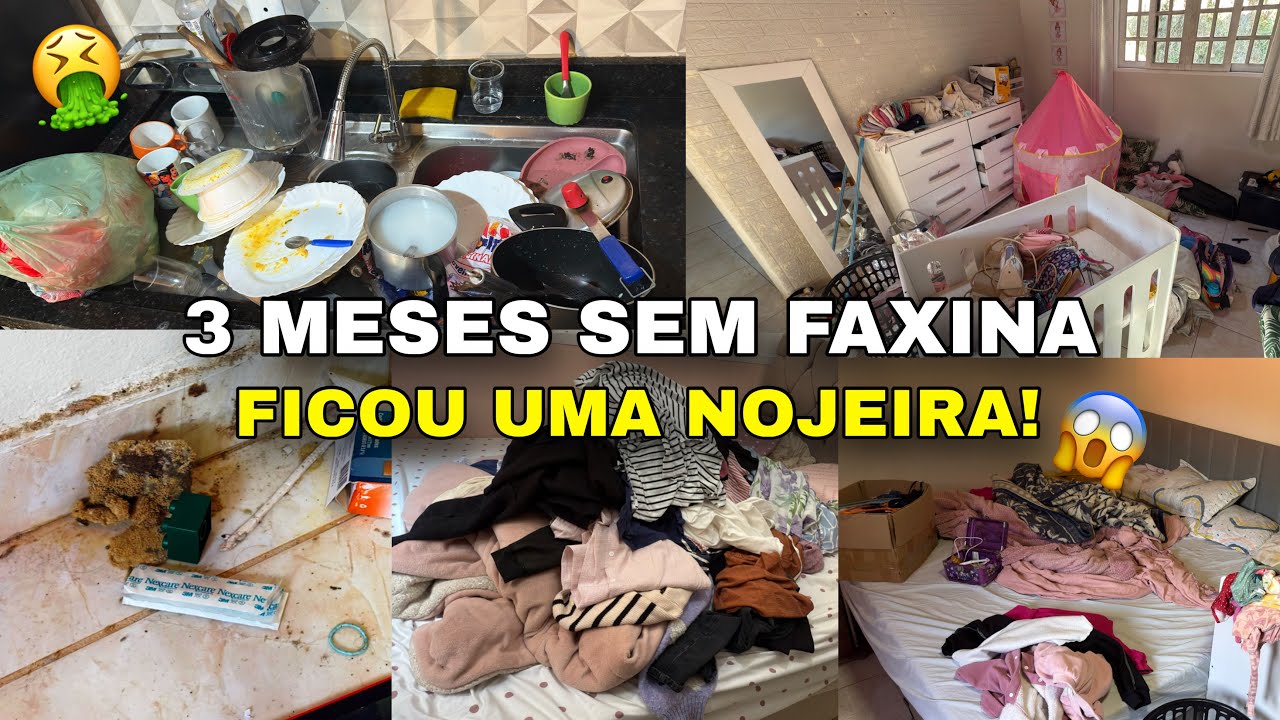 CANSEI!! 3MESES SEM LIMPAR A CASA | OLHA O ESTADO QUE FICOU 🤮| FAXINA COMPLETA E PESADA 