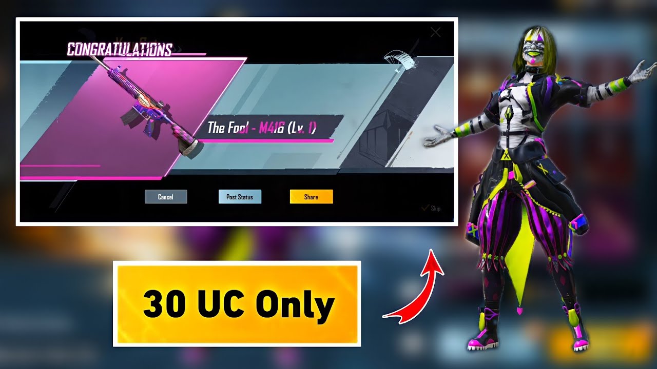 M416 Fool Skin In 30 UC 😳 | PUBG Custom Crates