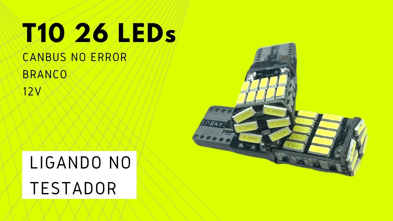 Ligando a L&acirc;mpada T10 26 LEDs SMD 4014 / Branca / 12V