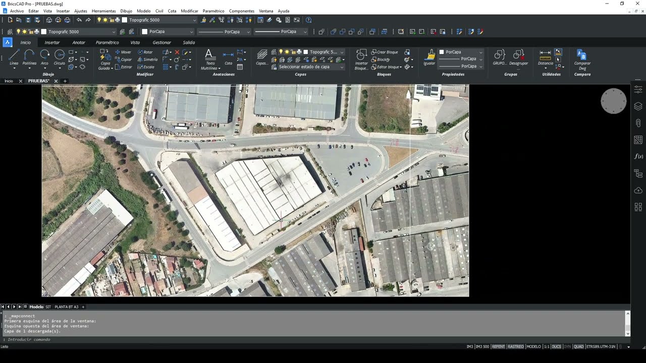 Insertar mapas o imágenes  georeferenciadas Bricscad