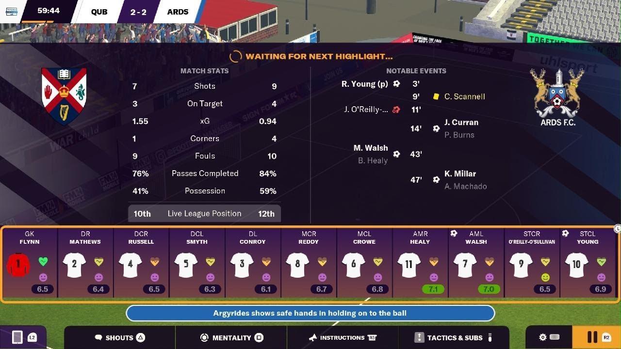 Football Manager 2024 Console Edition Queen university episode 54 season 4