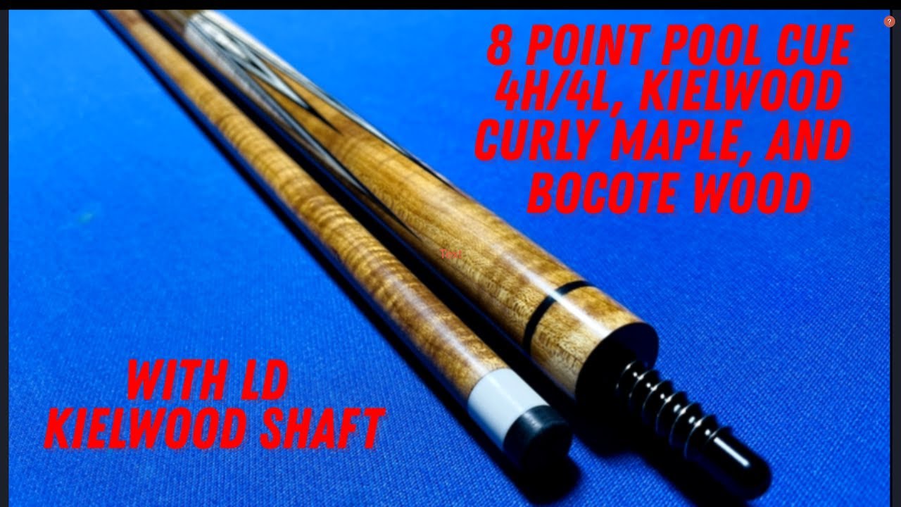 Making a Pool Cue. 8 Point, 4H/4L, Kielwood, Curly Maple, and Bocote Wood with a LD Kielwood  Shaft.