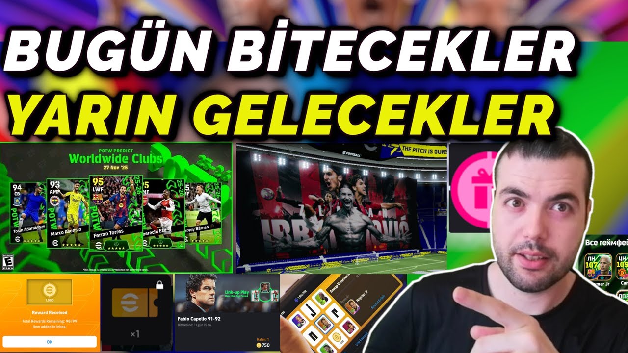 BUG&Uuml;N BİTECEKLER YARIN GELECEKLER🔥KAMPANYADA SON HAFTA 🪙3000 PARA İ&Ccedil;İN 2 BİLET eFootball 2026 Mobile
