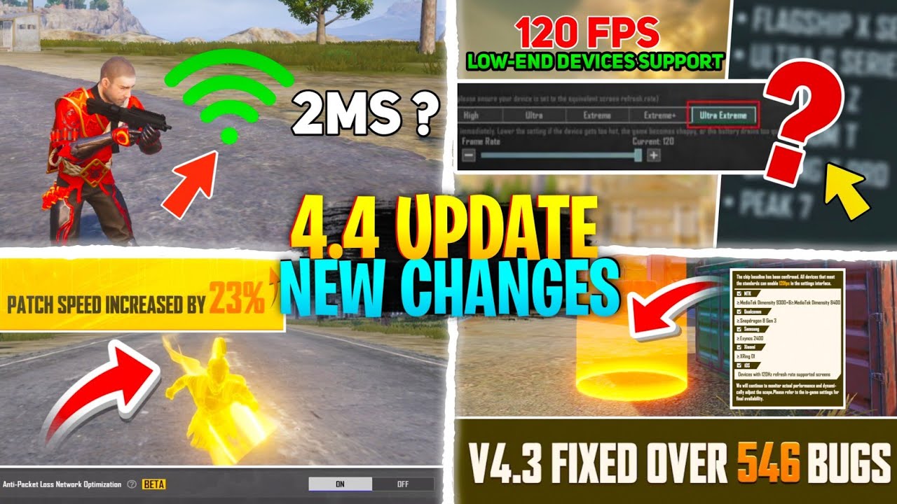 OMG!🔥 2ms Ping & Lag Permanent Fix Setting? New 4.4 Update Change And Features BGMI PUBGM