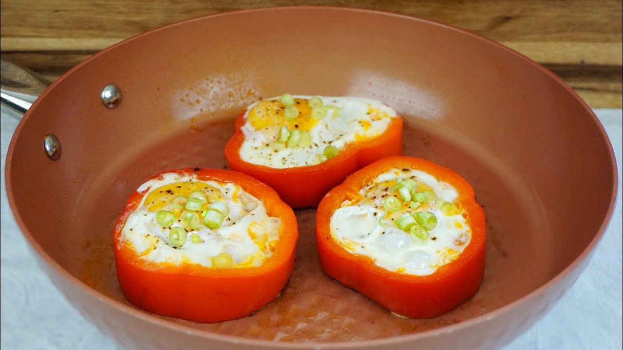 Pimientos rellenos de chorizo y huevo Receta f&aacute;cil y r&aacute;pida