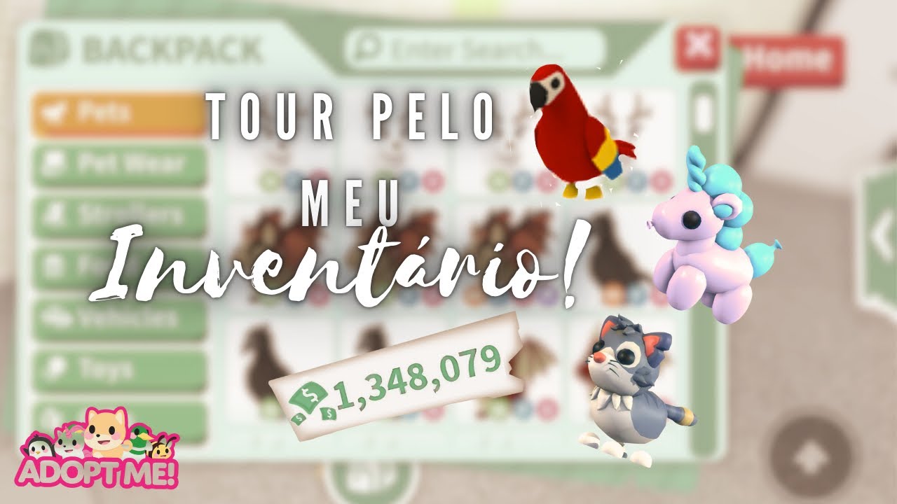 Fazendo um tour por TODO meu inventário no adopt me ! 