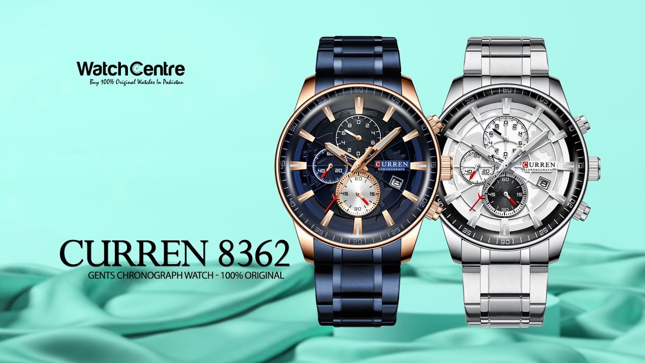 Curren 8362 Stainless Steel Men's Chronograph Watch Comparison - Blue vs Silver