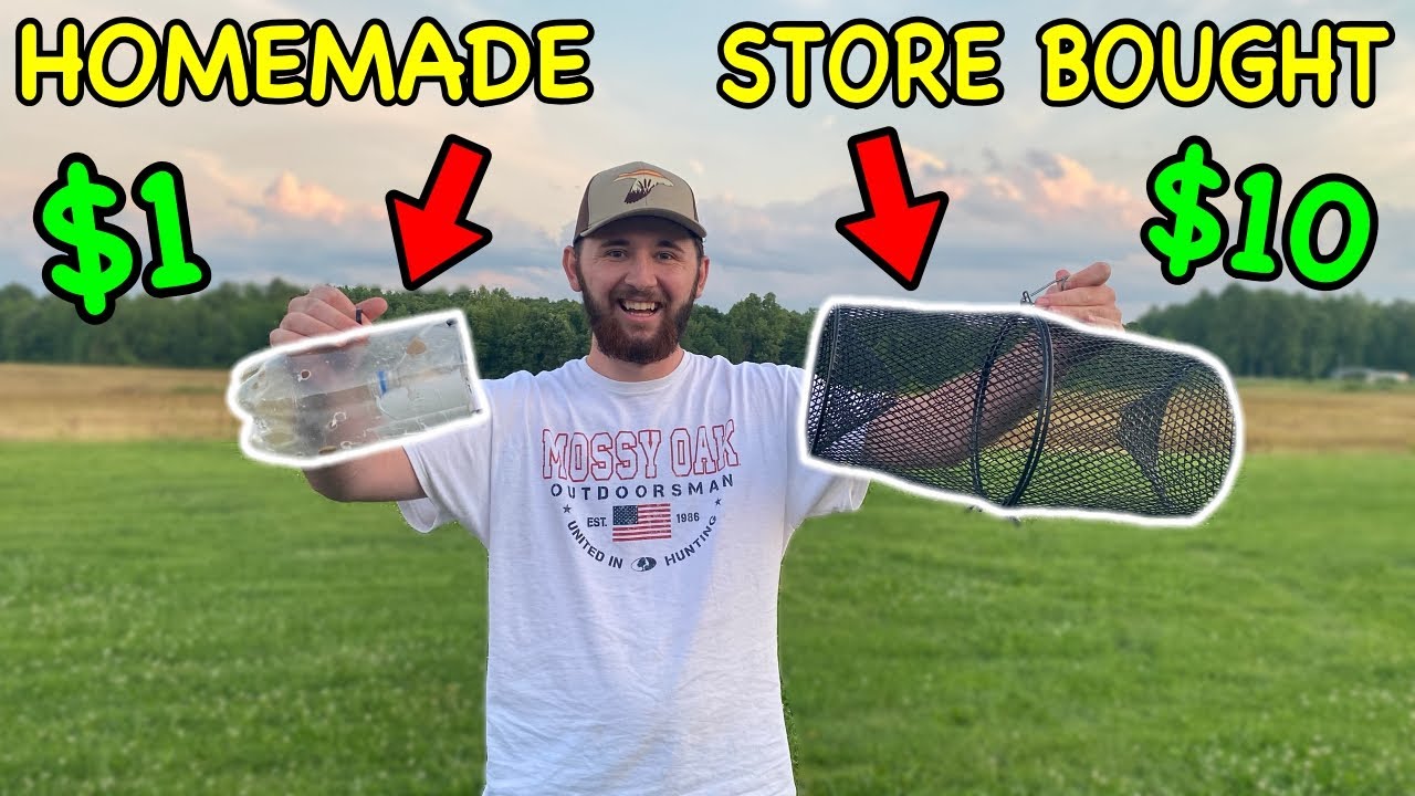 $1 HOMEMADE Minnow Trap vs STORE BOUGHT!!! (Which is Better!?)