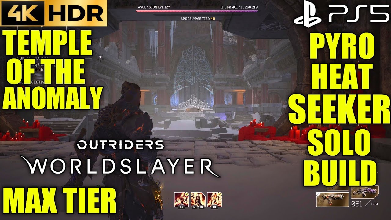 Best Solo Heat Seeker's Build OUTRIDERS WORLDSLAYER Temple of the Anomaly Pyromancer Build Gameplay