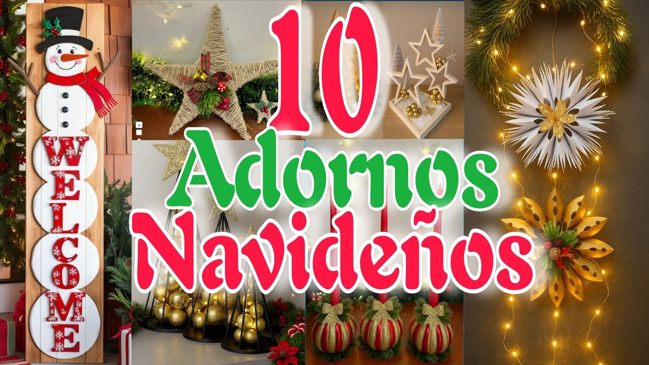 10 Incre&iacute;bles ADORNOS NAVIDE&Ntilde;OS🎄 con Materiales Reciclados ♻️ Nunca Antes vistos! 😱 Chirstmas Crafts