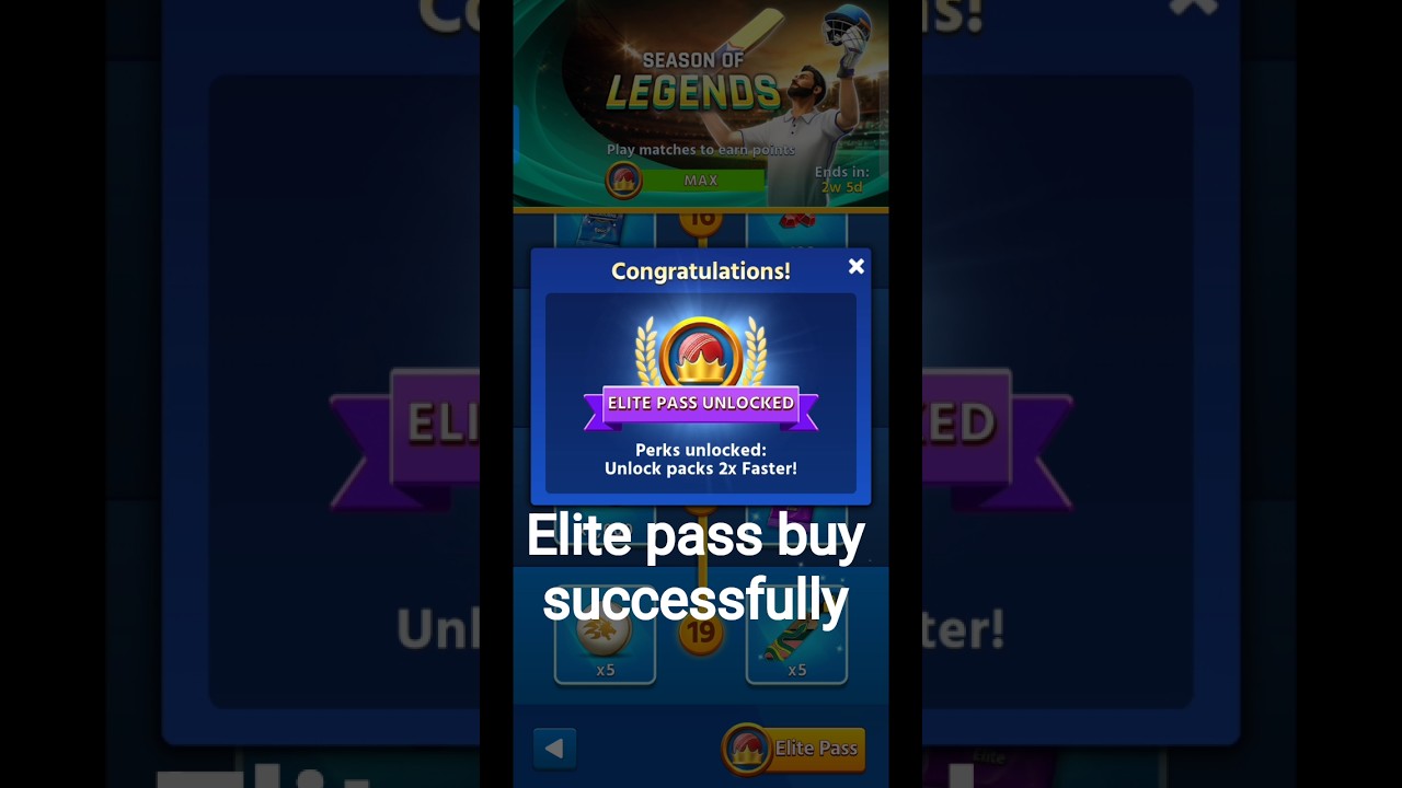 Cricket league elite pass buyed #cricketleague #cricket #cricketleagueelitepass