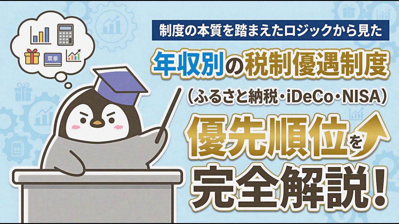 制度の本質を踏まえたロジックから見た年収別の税制優遇制度（ふるさと納税・iDeCo・NISA）の優先順位