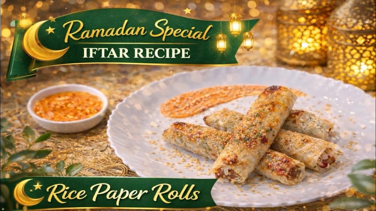 Ramadan Special Iftar Recipe | Crispy Chicken Rice Paper Rolls | Ramadan Recipe