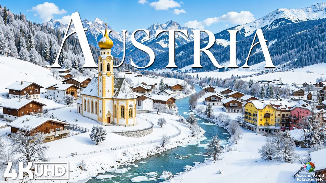 Зима в Австрии 4K ❄️ Заснеженные Альпы, сказочные деревни и альпийское спокойствие