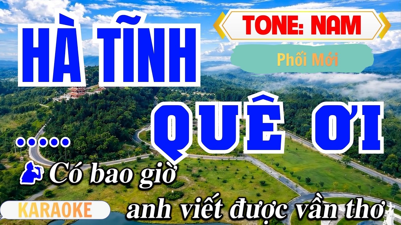 HÀ TĨNH QUÊ ƠI Karaoke Tone Nam | Phối Mới | Vĩ Nguyễn Beat