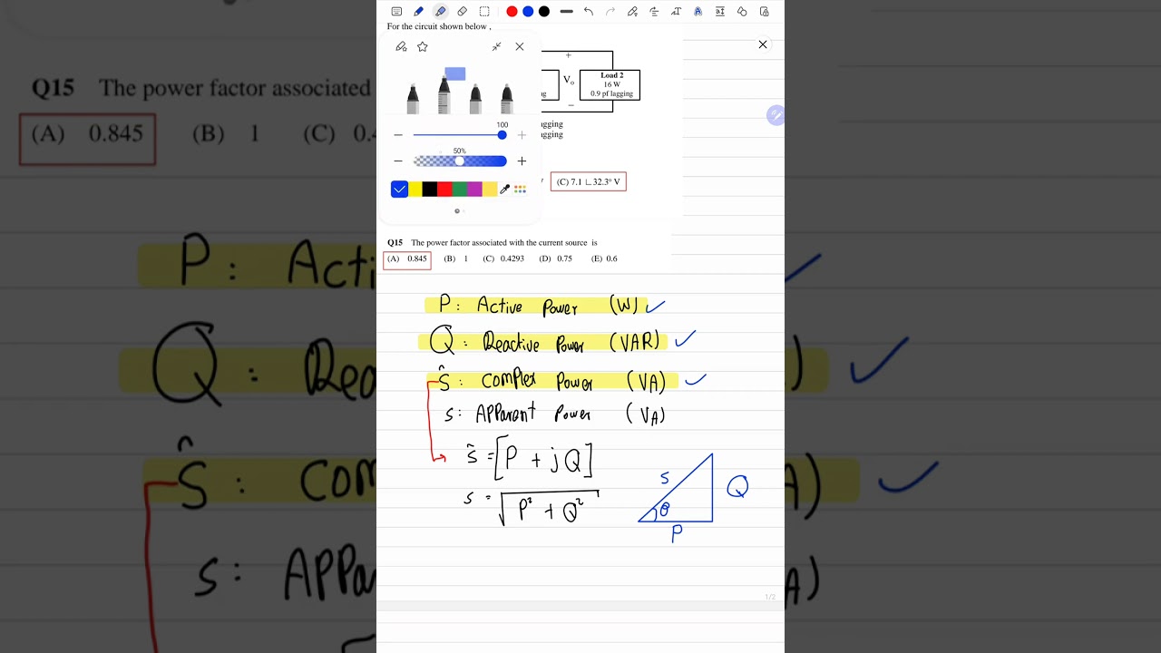 KFUPM-EE204: Solving an advanced old exam problem on power in AC circuits