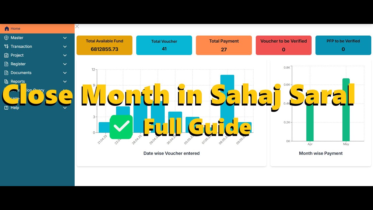 How to Close Month in Sahaj Saral 🗓️ | Gram Panchayat Monthly Closing Process (2025)