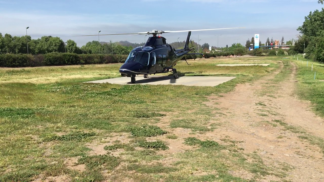 Agusta AW109SP engine start up and take off from SCLC