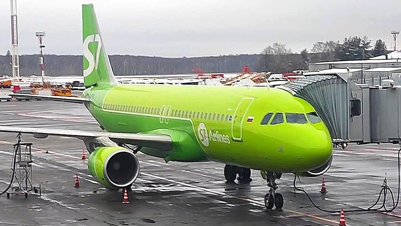 Перелёт Москва - Иркутск. Airbus A320-214 S7. Посадка над городом.