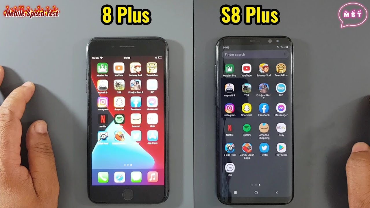 iPhone 8 Plus Vs Samsung Galaxy S8 Plus Speed Test Comparison MST official