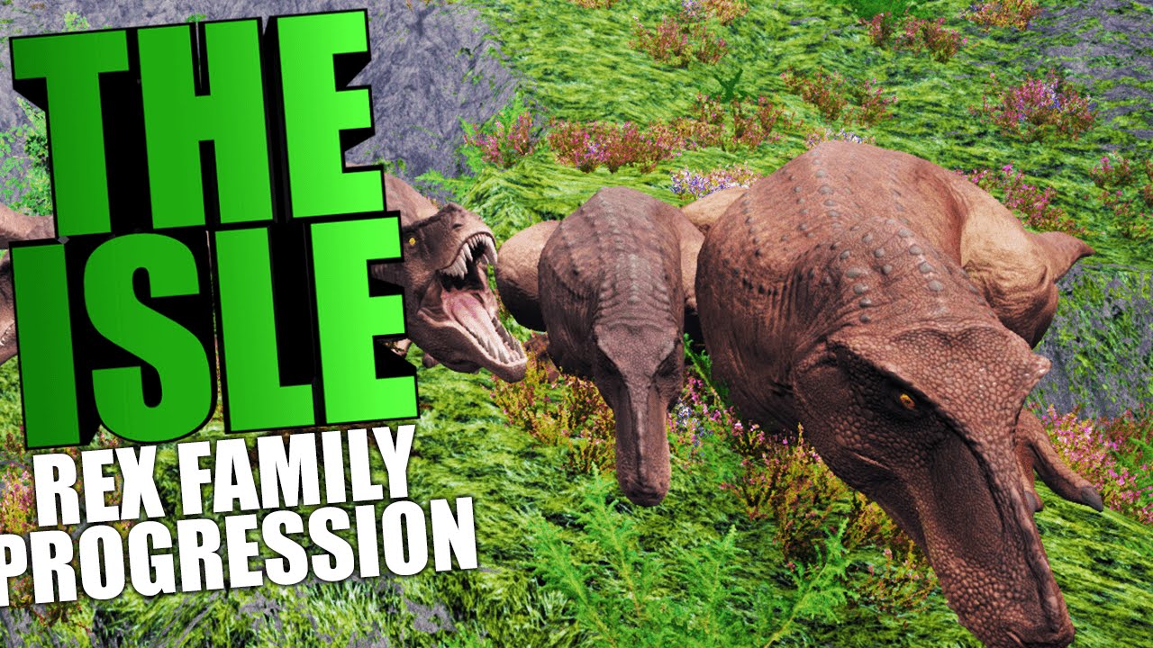 The Isle - ADULT TREX PROGRESSION, MASSIVE REX FAMILY, STALKING (The Isle Funny Moments Gameplay)