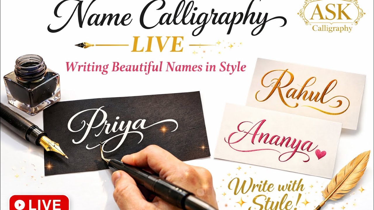✍️ Name Writing Calligraphy Live | Stylish & Beautiful Names in Real Time ✨