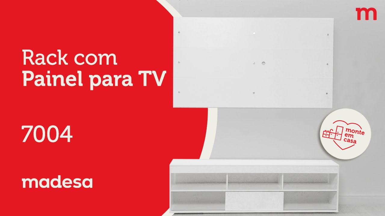 Montagem Rack com painel para TV 7004 | Madesa Móveis