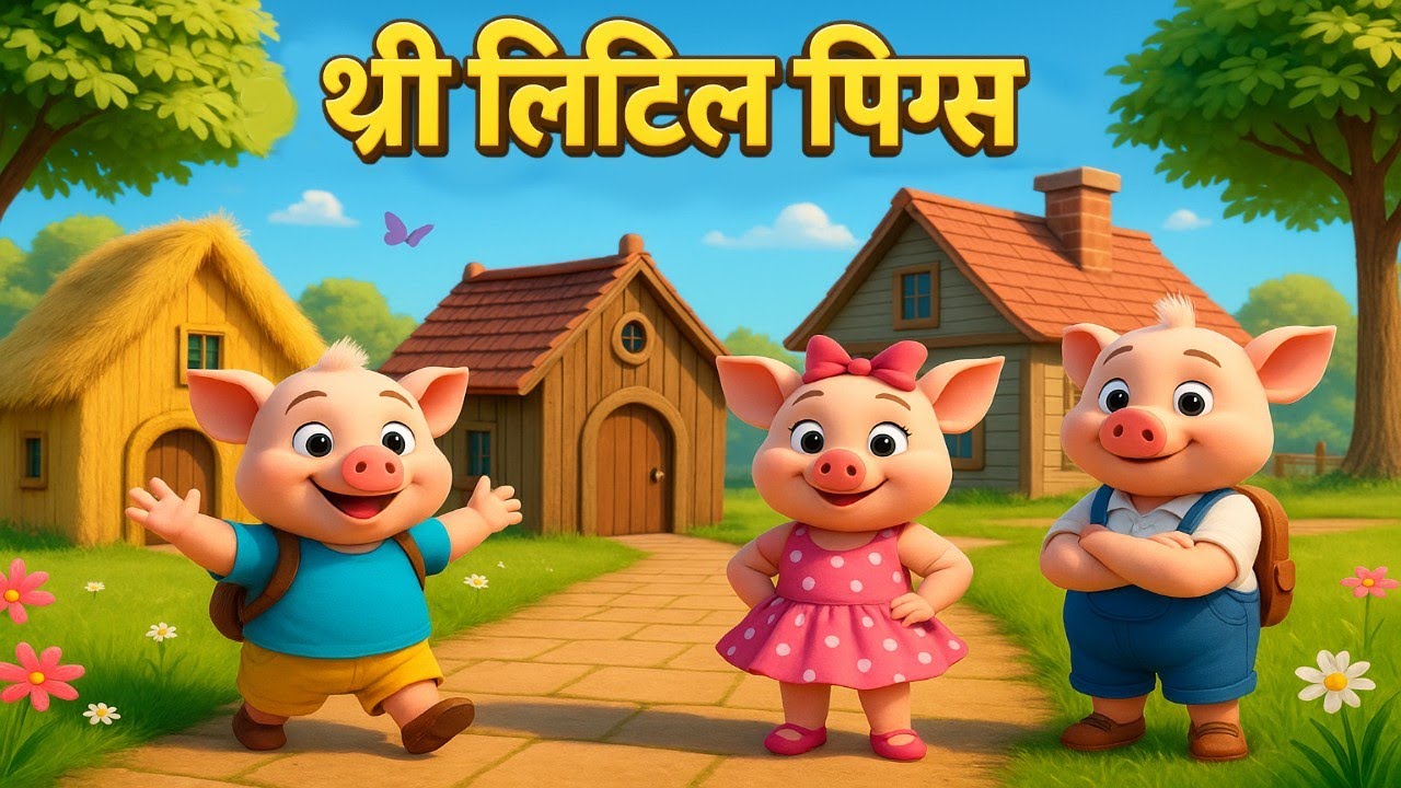 थ्री लिटिल पिग्स | Three Little Pigs Hindi Kahani | Moral Story | TwinkleToonz–Hindi Stories