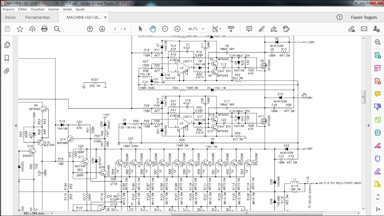 Análise Amplificador Machine série SD simplificada