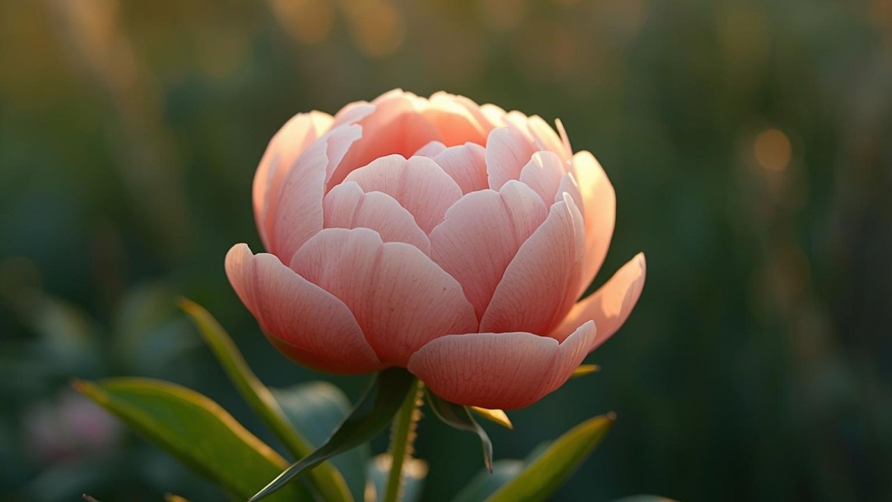 Golden Hour Peony Botanical Flower Garden Vintage Painting | Frame TV Art | 2-Hour Screensaver