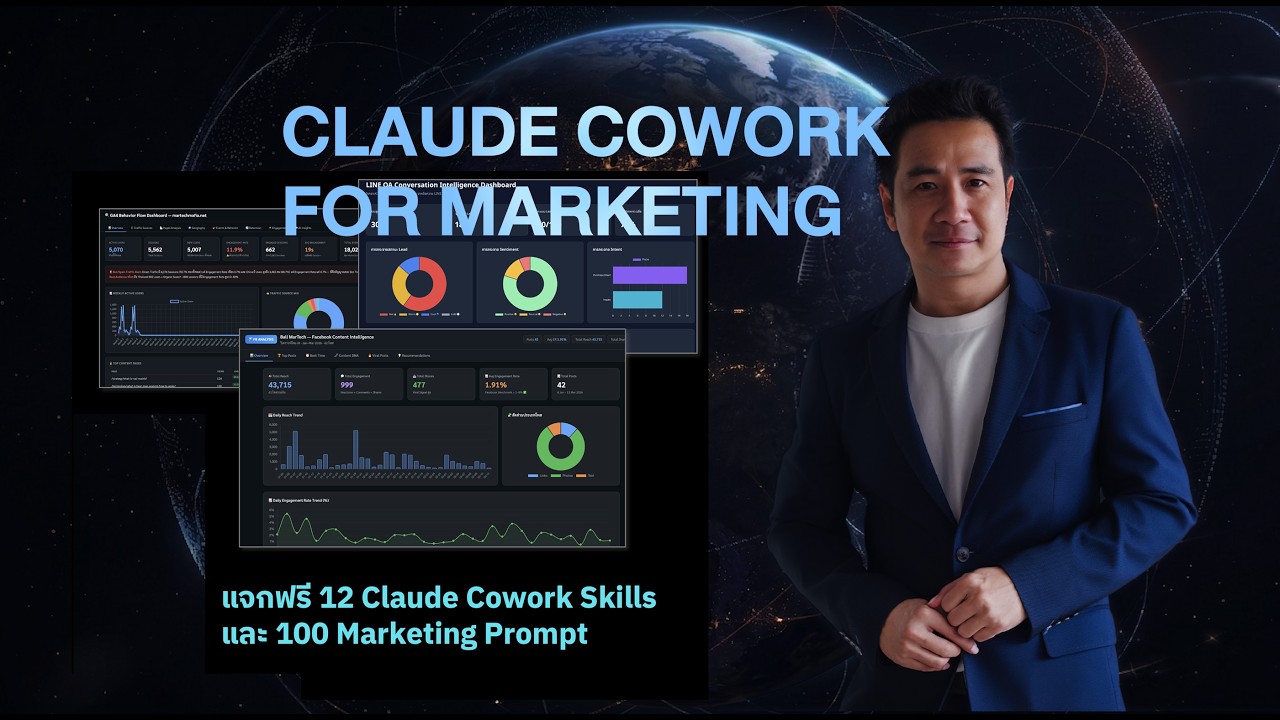 1ชั่วโมงสอน Claude Cowork เชื่อมต่อกับ Data และ MarTech พร้อมแจก Skills ที่สอนฟรี