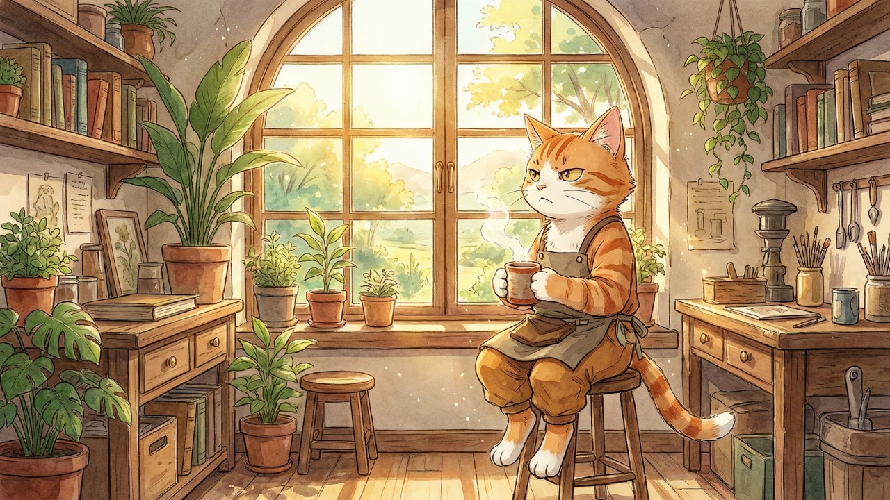 Paint Your Dreams🎨 2 Hours Deep Focus With Me | Morning at Cat's Atelier