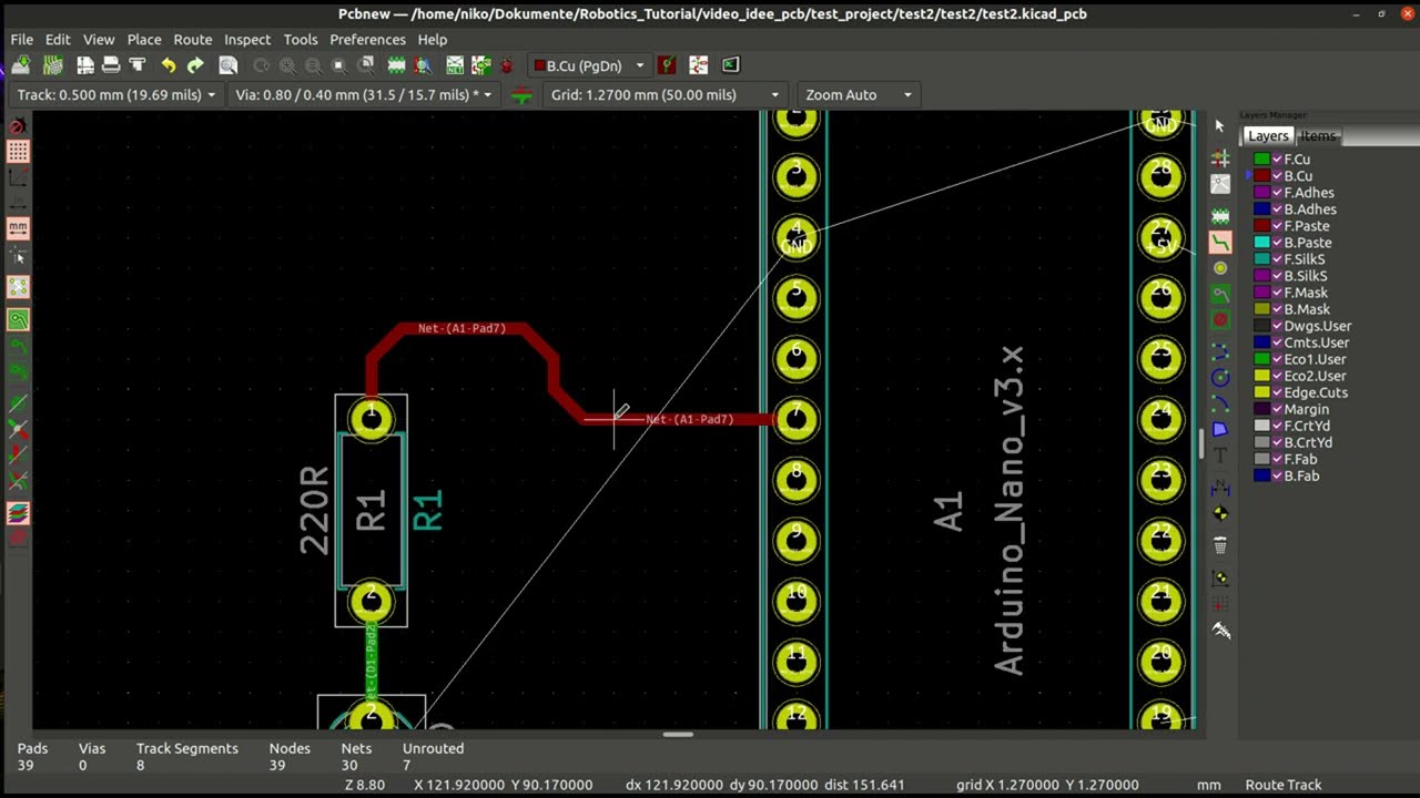 PCB-Editor - KiCAD-Tutorial 3/3 - Von der Idee zum PCB