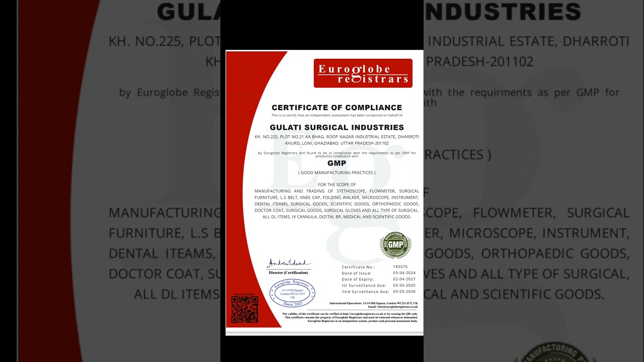 GMP( GOOD MANUFACTURING PRACTICES )