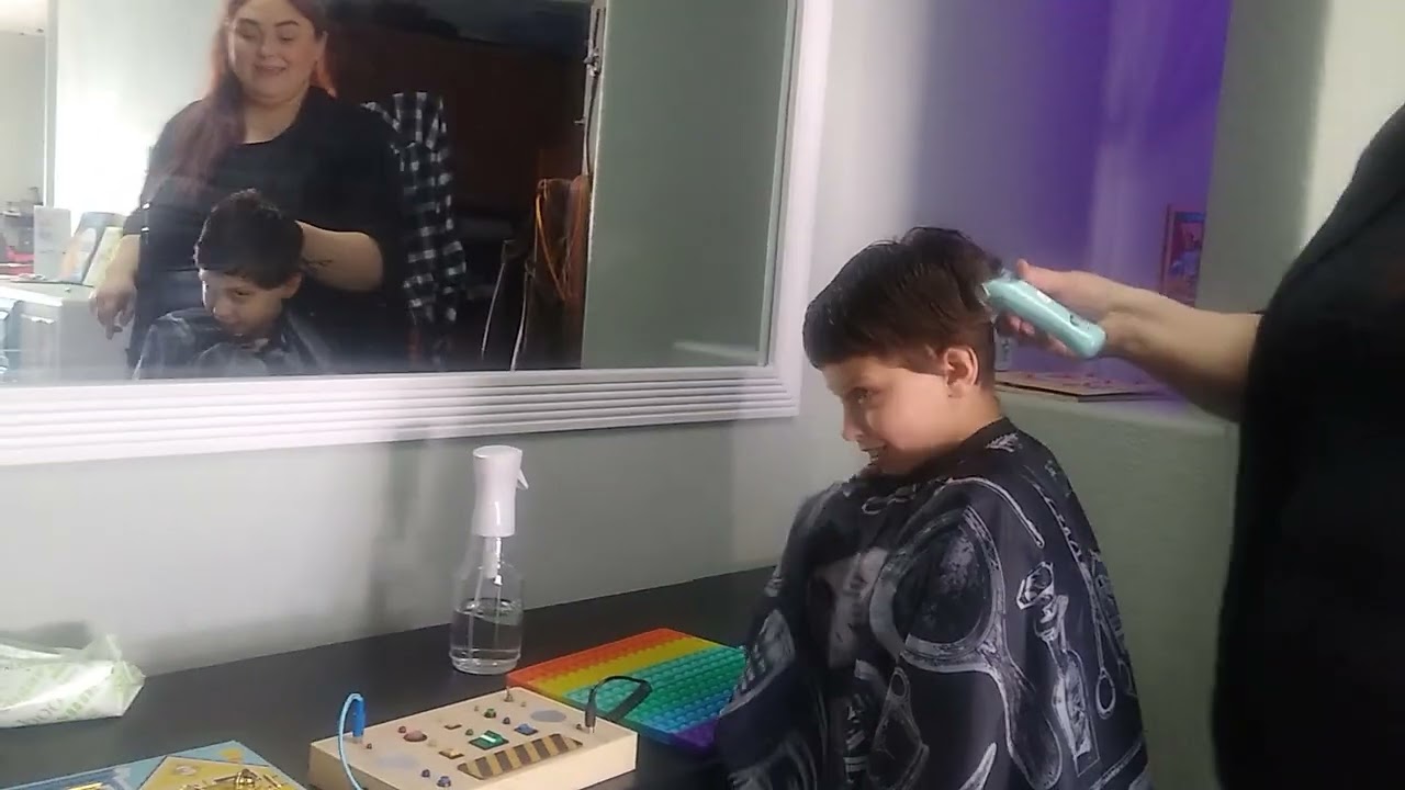 Chase's Hair cut ( part three).  Fruit salad, and much more
