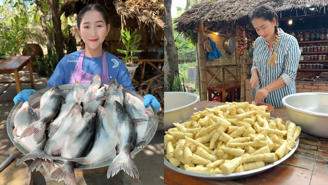 Sros Cooking Show | Crispy Bamboo Shoot Pickle, Pig Head Grill, Fresh Water Fish Sour Soup