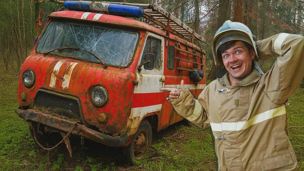Rescatamos un camión de bomberos abandonado en el bosque tras 30 años