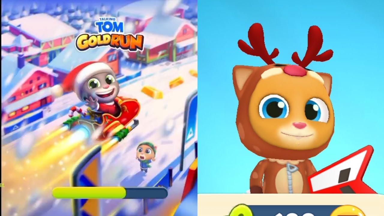 Talking Tom Gold Run Christmas 2025 - Reindeer Ginger 🦌☃️🛹