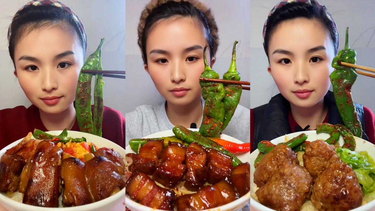 ASMR MUKBANG | Spicy Braised Pork Belly & Kimchi Sauce Feast | Eating Sounds