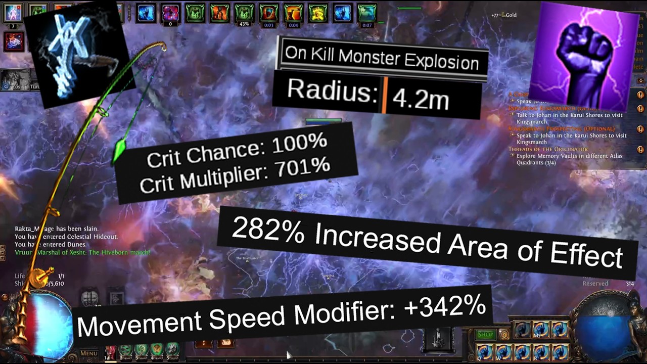 Runegraft of Angler Herald of Thunder 340% MS Autobomber Build Guide | Path of Exile 3.28 Mirage
