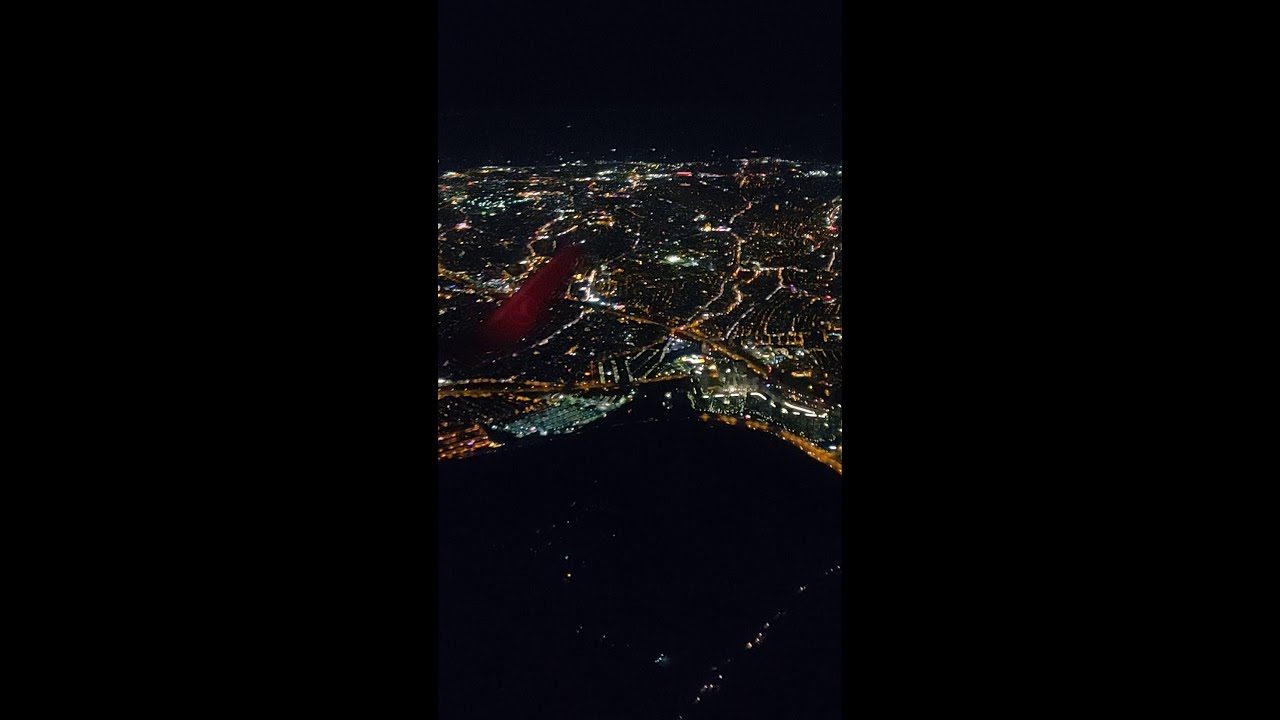 Flying over Istanbul at night