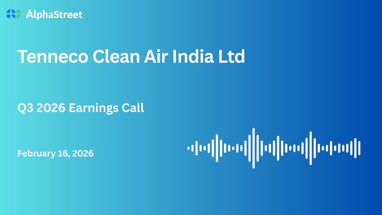 Tenneco Clean Air India Ltd Q3 FY2025-26 Earnings Conference Call