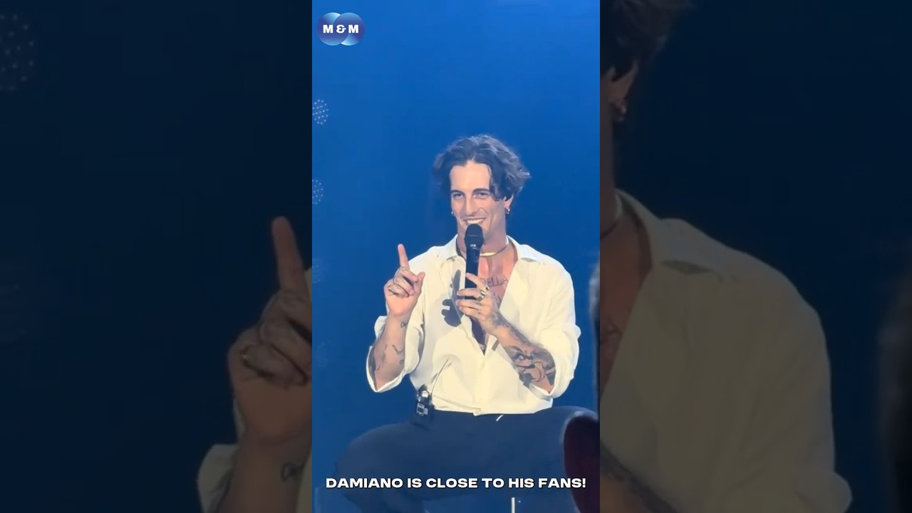 Damiano David praises fan's T-shirt during concert in Poland! #damianodavid #concert #2025 #live
