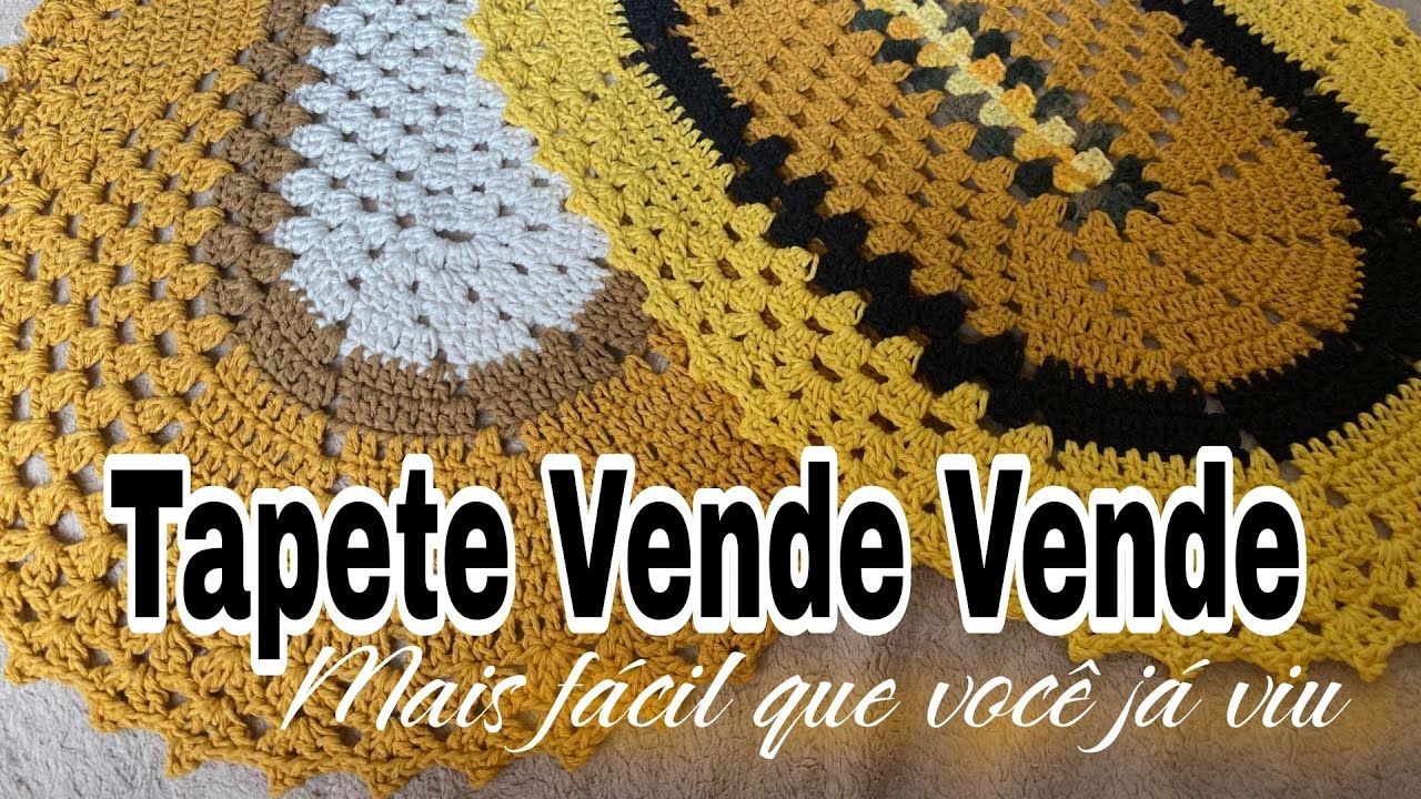 🌸 VÍDEO AULA TAPETE VENDE VENDE DA CLAUDINHA CROCHÊ / TAPETE OVAL / TAPETE DE CROCHÊ
