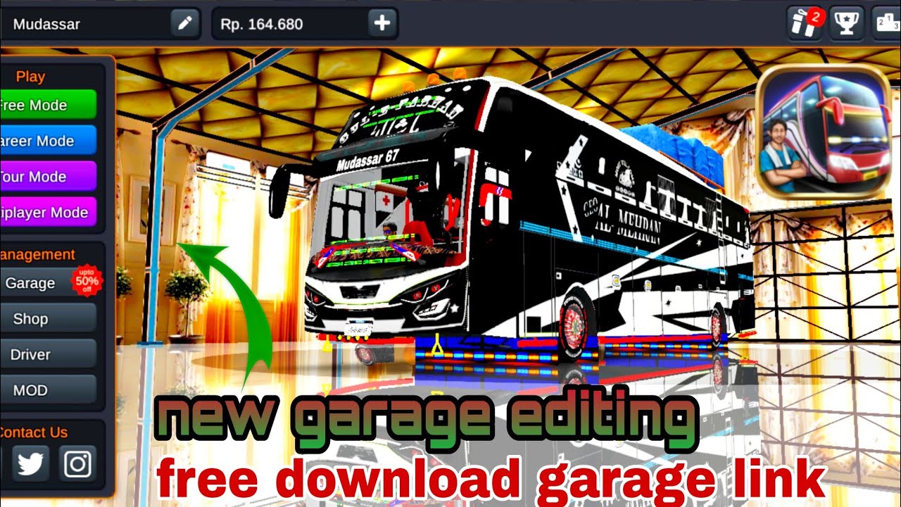 new garage editing garage file link bus simulator Indonesia Android games master