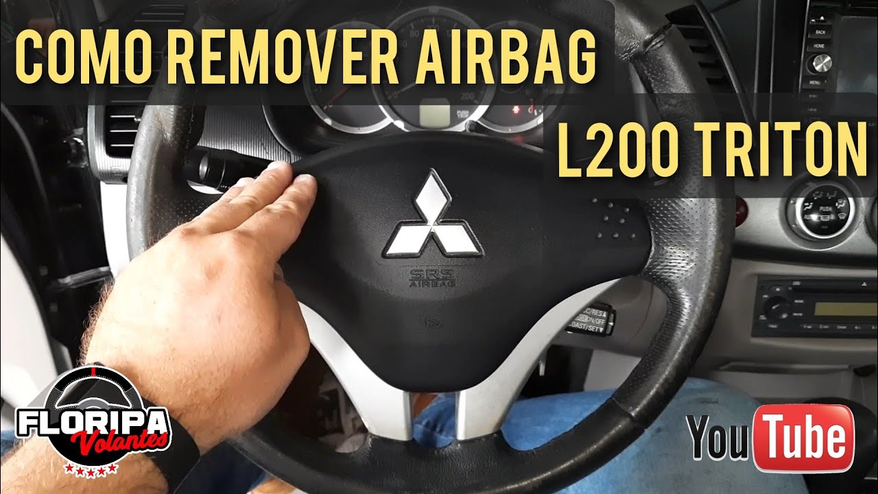 Como remover tirar sacar bolsa do airbag volante Mitsubishi L200 Triton - Floripa Volantes ✅