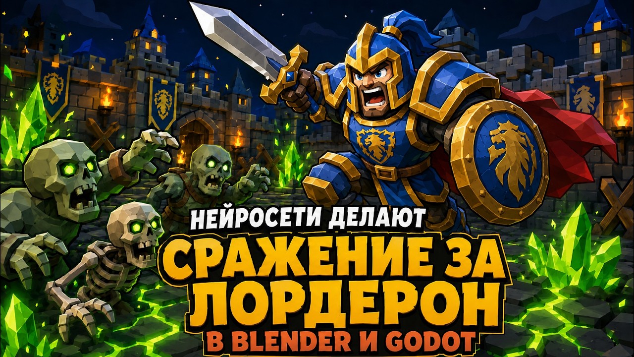 Kimi K3 против Fable 5. Делаю игру по Warcraft в Blender и Godot